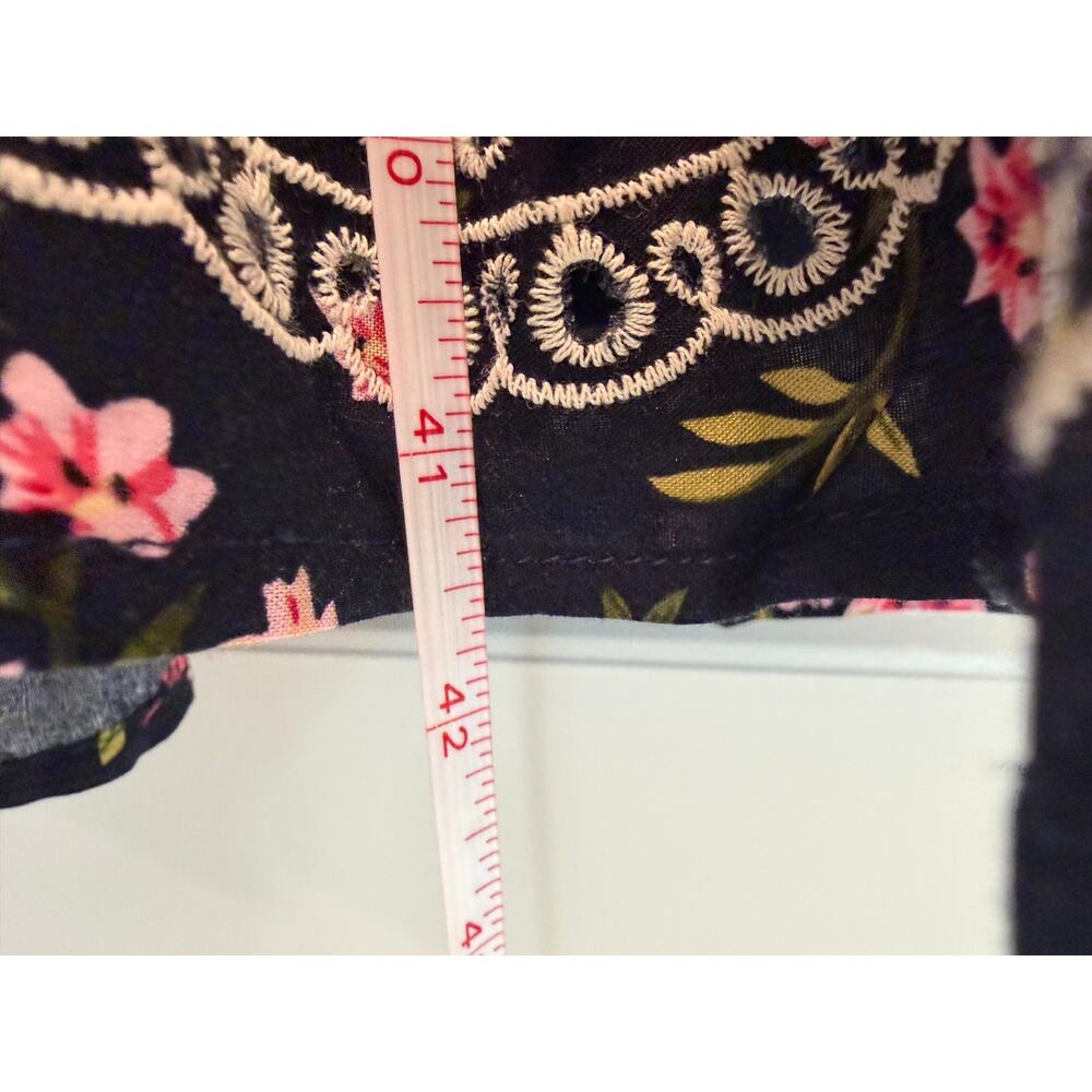 Unique Vintage Strappy Floral Paisley Eyelet Lace Midi Dress Size XL Party - Picture 7 of 8
